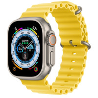 Apple Watch Ultra Titanium, Yellow Ocean Band (One Size), LTE