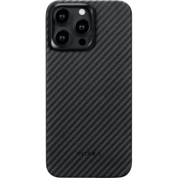 Чохол для iPhone 15 Pro Max - Pitaka Pro 4 Twill 1500D MagSafe, Black / Grey