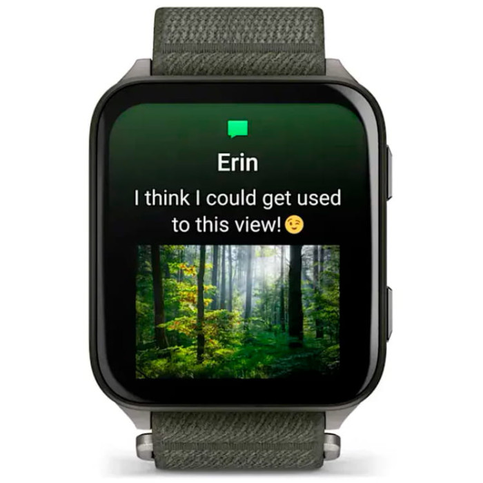 Смарт-годинник Garmin Venu X1 Moss with Titanium Caseback and Moss ComfortFit Nylon Band
