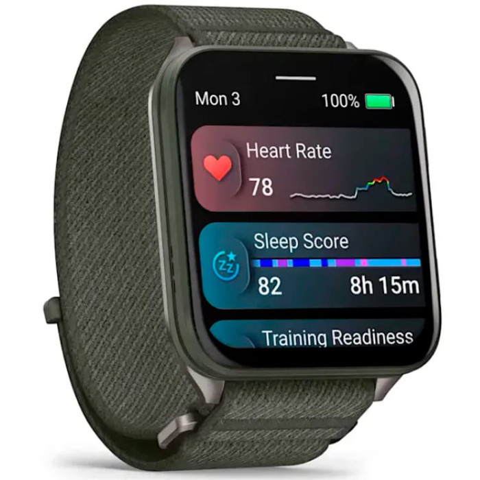 Смарт-годинник Garmin Venu X1 Moss with Titanium Caseback and Moss ComfortFit Nylon Band