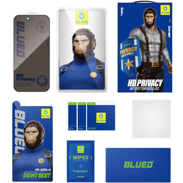 Захисне скло для iPhone 16 Pro Max / 17 Pro Max - Blueo, Anti-Peep