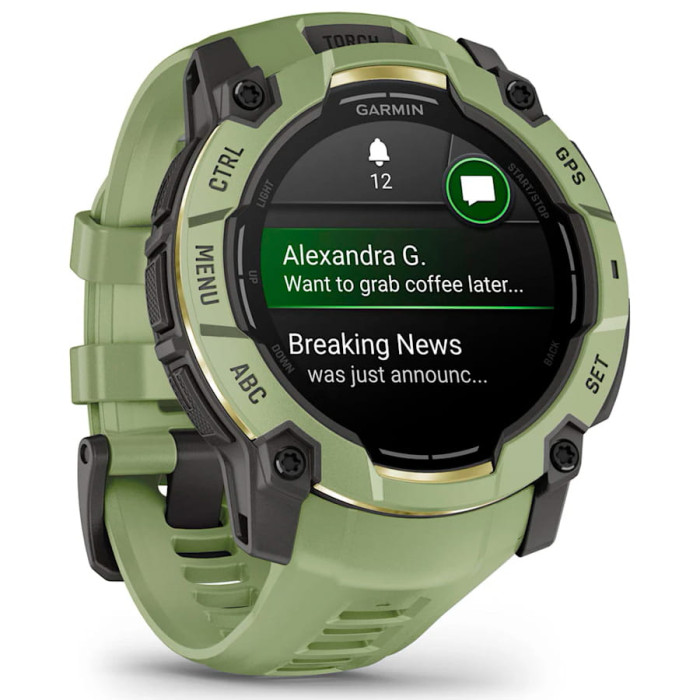 Смарт-годинник Garmin Instinct 3 50mm AMOLED Green with Fern Green Band
