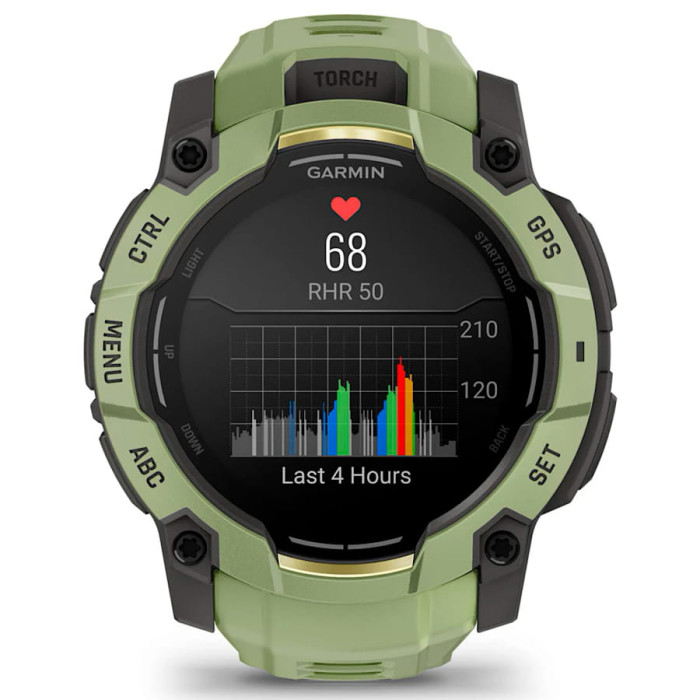 Смарт-годинник Garmin Instinct 3 50mm AMOLED Green with Fern Green Band