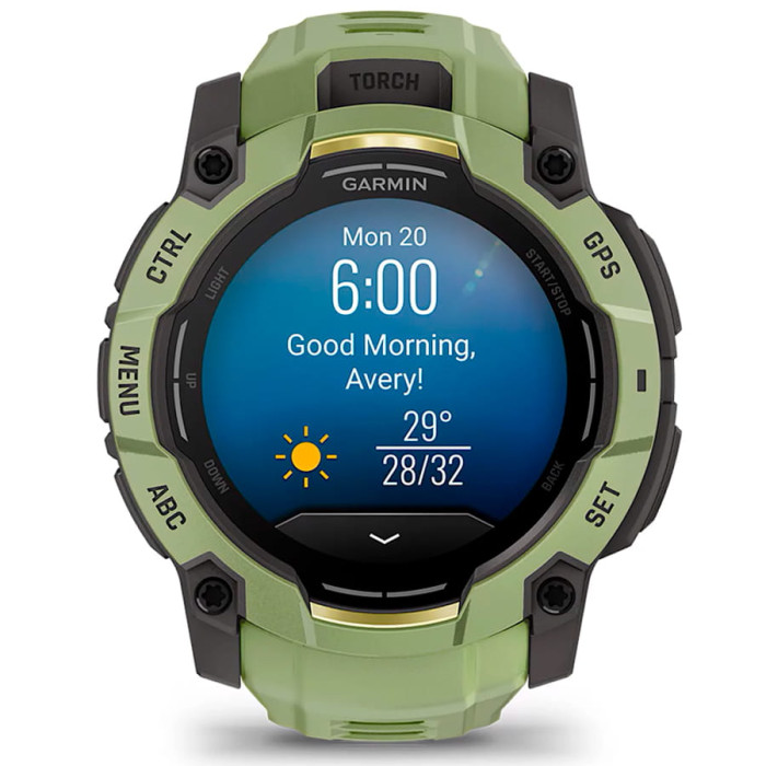 Смарт-годинник Garmin Instinct 3 50mm AMOLED Green with Fern Green Band