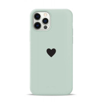 Чохол для iPhone 12 Pro Max - Pump Silicone Minimalistic, Black Heart