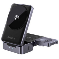 Бездротова зарядна станція - Choetech 15W 3-in-1 Folding Wireless Charger