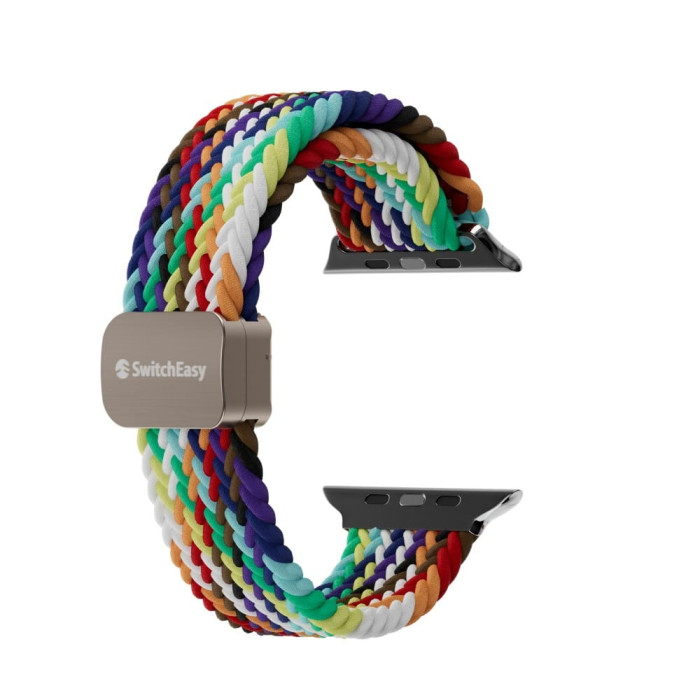 Ремінець для Apple Watch - 42/44/45/46/49mm, Swictheasy Candy Braided Nylon Loop, Pride