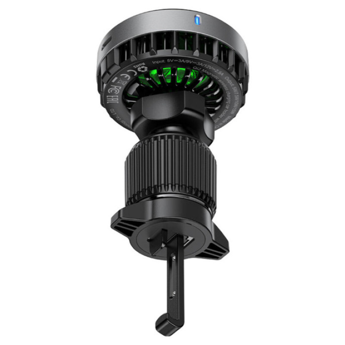Тримач з безпровідною зарядкою Acefast D40 Wireless Qi2 Ice Cooling Air Vent Series 15W, Metal Grey