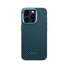 Чохол для iPhone 15 Pro Max - Pitaka Pro 4 Twill 1500D MagSafe, Black / Blue