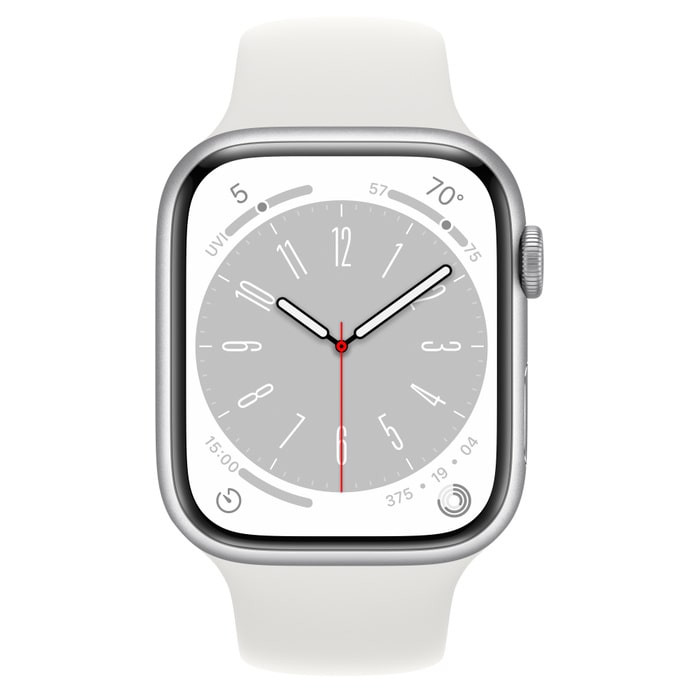 Apple Watch S8 45mm Silver, White Sport Band (M/L) Вживаний (б/в)