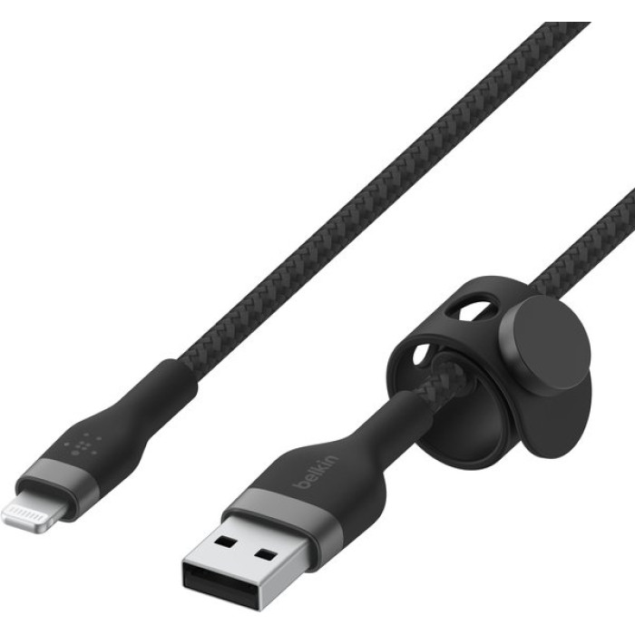 Кабель USB to Lightning - Belkin, Braided Silicone 1m, Black