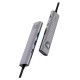 Хаб 8in1 - WIWU Travel, USB-C to 2xUSB3.0+2xUSB-C3.0+PD100W+SD+TF+SOF, Gray