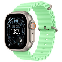 Apple Watch Ultra 3 Natural Titanium, Neon Green Ocean Band, LTE