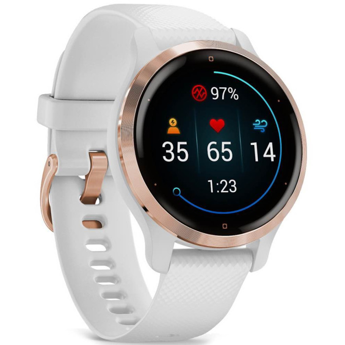 Смарт-годинник Garmin Venu 2S Rose Gold Bezel with White Case and Silicone Band