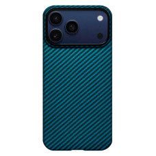Чохол для iPhone 17 Pro Max - Pitaka Aramid Edge Ultra-Slim Twill 1500D MagSafe, Black / Blue