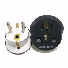 Перехідник на євророзетку універсальний Auktion 16A Black