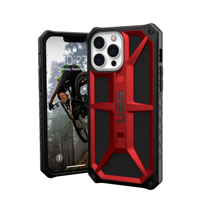 Чохол для iPhone 13 Pro Max - UAG Monarch, Carbon Fiber / Red