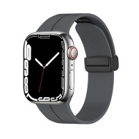 Ремінець для Apple Watch - 42/44/45/46/49mm, Simple Magnetic Silicone Band, Charcoal Grey
