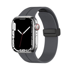 Ремінець для Apple Watch - 42/44/45/46/49mm, Simple Magnetic Silicone Band, Charcoal Grey