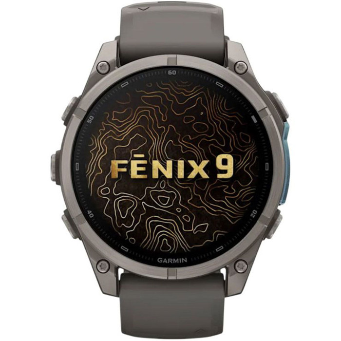 Смарт-годинник Garmin Fenix 9 47mm AMOLED Titanium with Pebble Gray Silicone Band