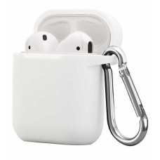 Чохол для Apple AirPods 2 - Silicone Case with Carabiner, White