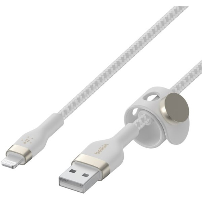 Кабель USB to Lightning - Belkin, Braided Silicone 1m, White