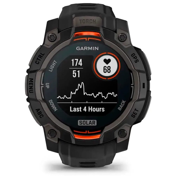 Смарт-годинник Garmin Instinct 3 45mm Solar Black with Black Band