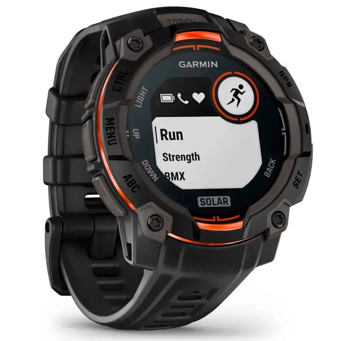 Смарт-годинник Garmin Instinct 3 45mm Solar Black with Black Band