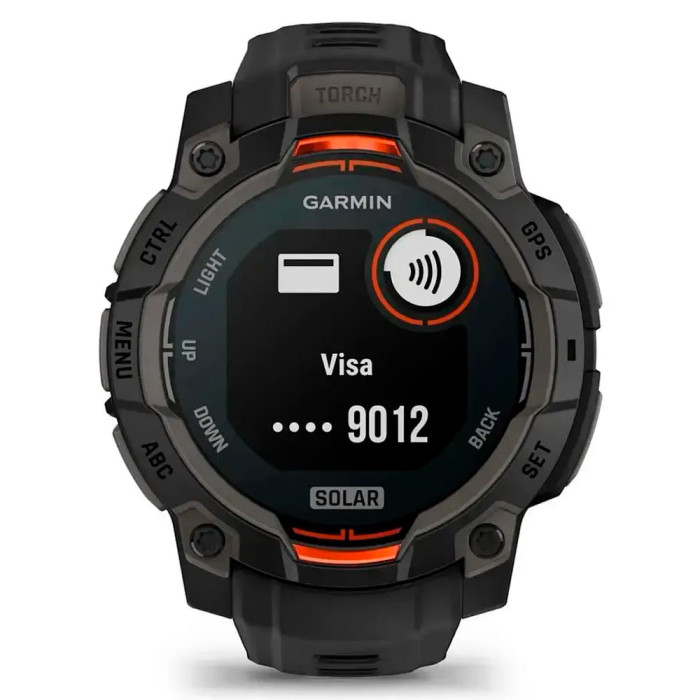 Смарт-годинник Garmin Instinct 3 45mm Solar Black with Black Band