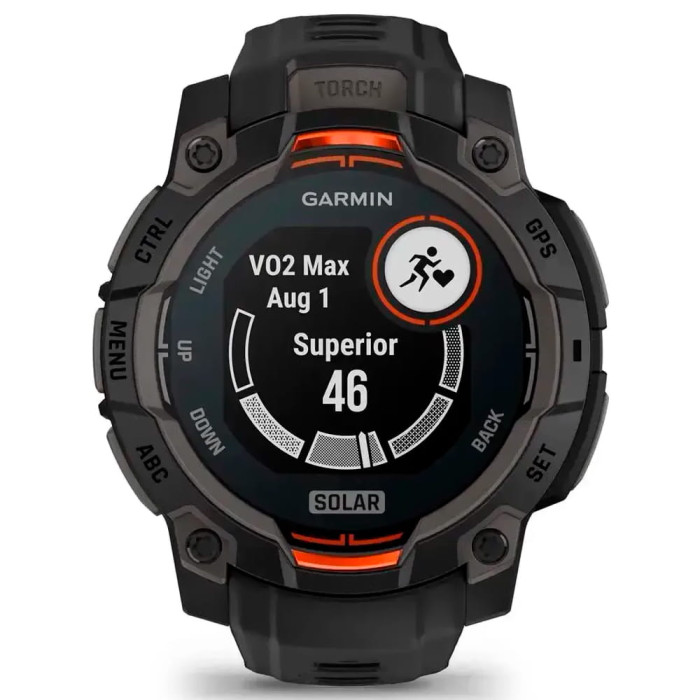 Смарт-годинник Garmin Instinct 3 45mm Solar Black with Black Band