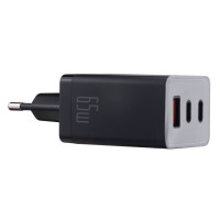 Зарядний пристрій - McDodo, GaN 5 Mini Fast 2xUSB-C+USB 65W, Black