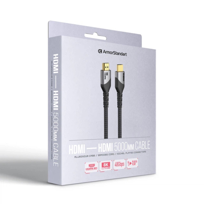 Кабель HDMI to HDMI - ArmorStandart, 2.1 8K 5m Black