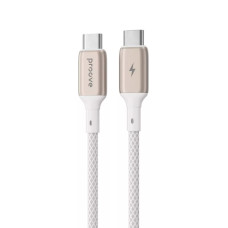 Кабель USB-C to USB-C - Proove, Dense Metal 60W 1m, White