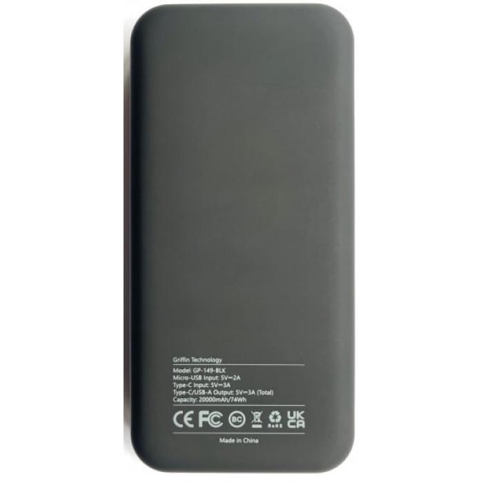 Додатковий аккумулятор Griffin 20000mAh Power Bank Black