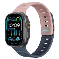 Ремінець для Apple Watch - 42/44/45/46/49mm, AmazingThing SilqLock, Iron Misty Rose / Iron Grey