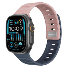 Ремінець для Apple Watch - 42/44/45/46/49mm, AmazingThing SilqLock, Iron Misty Rose / Iron Grey