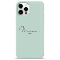 Чохол для iPhone 12/12 Pro - Pump Silicone Minimalistic, Meow Light Blue