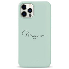 Чохол для iPhone 12/12 Pro - Pump Silicone Minimalistic, Meow Light Blue