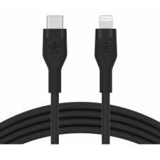 Кабель USB-C to Lightning - Belkin, Braided Silicone 1m, Black