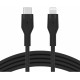 Кабель USB-C to Lightning - Belkin, Braided Silicone 1m, Black