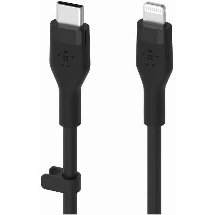 Кабель USB-C to Lightning - Belkin, Braided Silicone 1m, Black