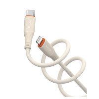 Кабель USB-C to Lightning - Blueo, Ape Legend Creamy Silicone, White / Orange