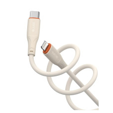 Кабель USB-C to Lightning - Blueo, Ape Legend Creamy Silicone, White / Orange