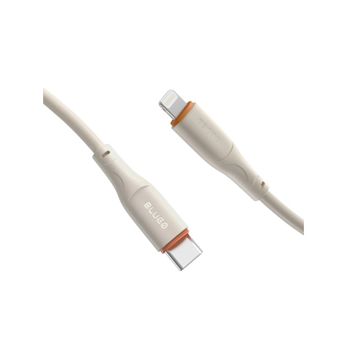 Кабель USB-C to Lightning - Blueo, Ape Legend Creamy Silicone, White / Orange