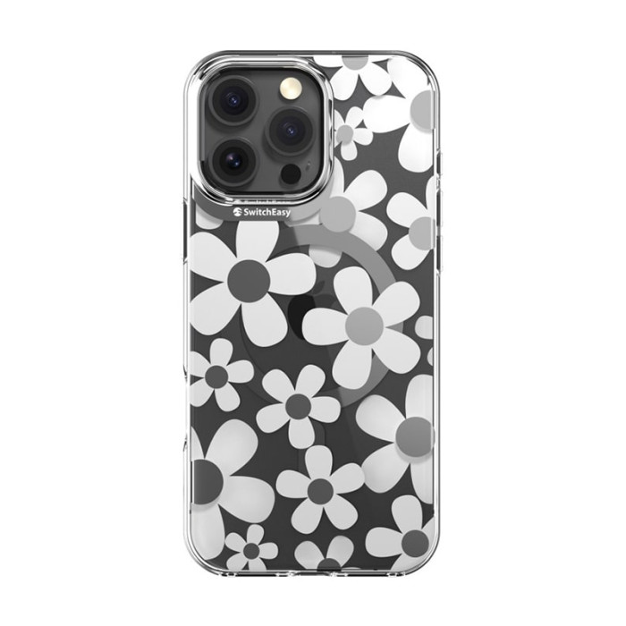 Чохол для iPhone 16 Pro Max - Switcheasy Fleur M Patterned Shockproof MagSafe, White