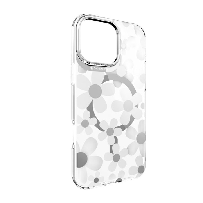Чохол для iPhone 16 Pro Max - Switcheasy Fleur M Patterned Shockproof MagSafe, White