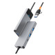 Хаб 4in1 - WIWU Linker, USB-C+UCB to USB-C+3xUSB3.0, Gray