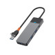 Хаб 4in1 - WIWU Linker, USB-C+UCB to USB-C+3xUSB3.0, Gray