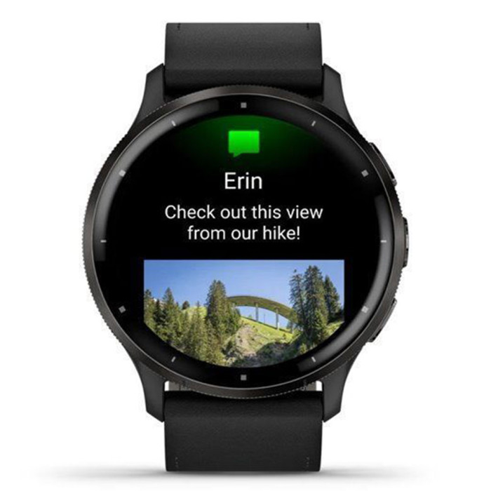 Смарт-годинник Garmin Venu 3 Slate Stainless Steel Bezel with Black Case and Leather Band