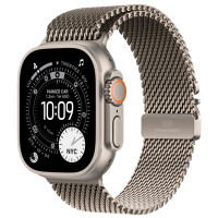 Apple Watch Ultra 3 Natural Titanium, Natural Titanium Milanese Loop, (Large), LTE
